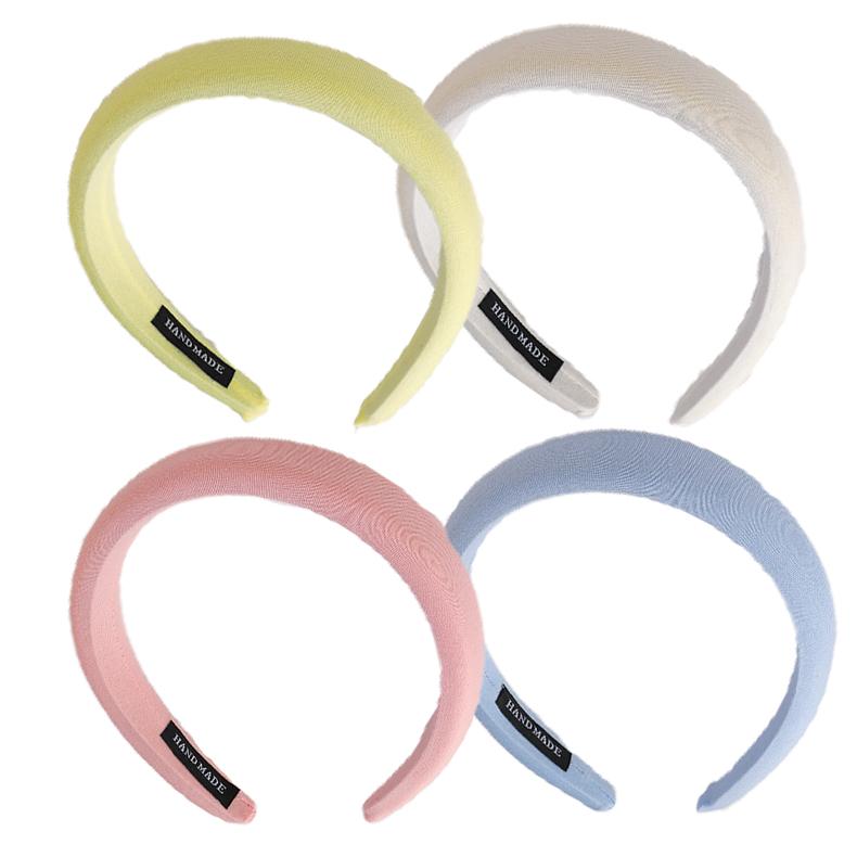 Korean Hair Band Solid Color Sweet Sponge Headband Thickening and Heightening Headband Fashion Hairband Hair Accessories