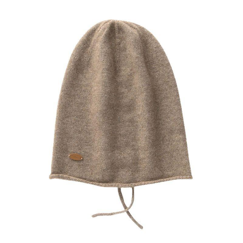 Autumn and winter new skin-friendly cashmere drawstring soft waxy knitted warm cashmere cap is in stock in large quantities