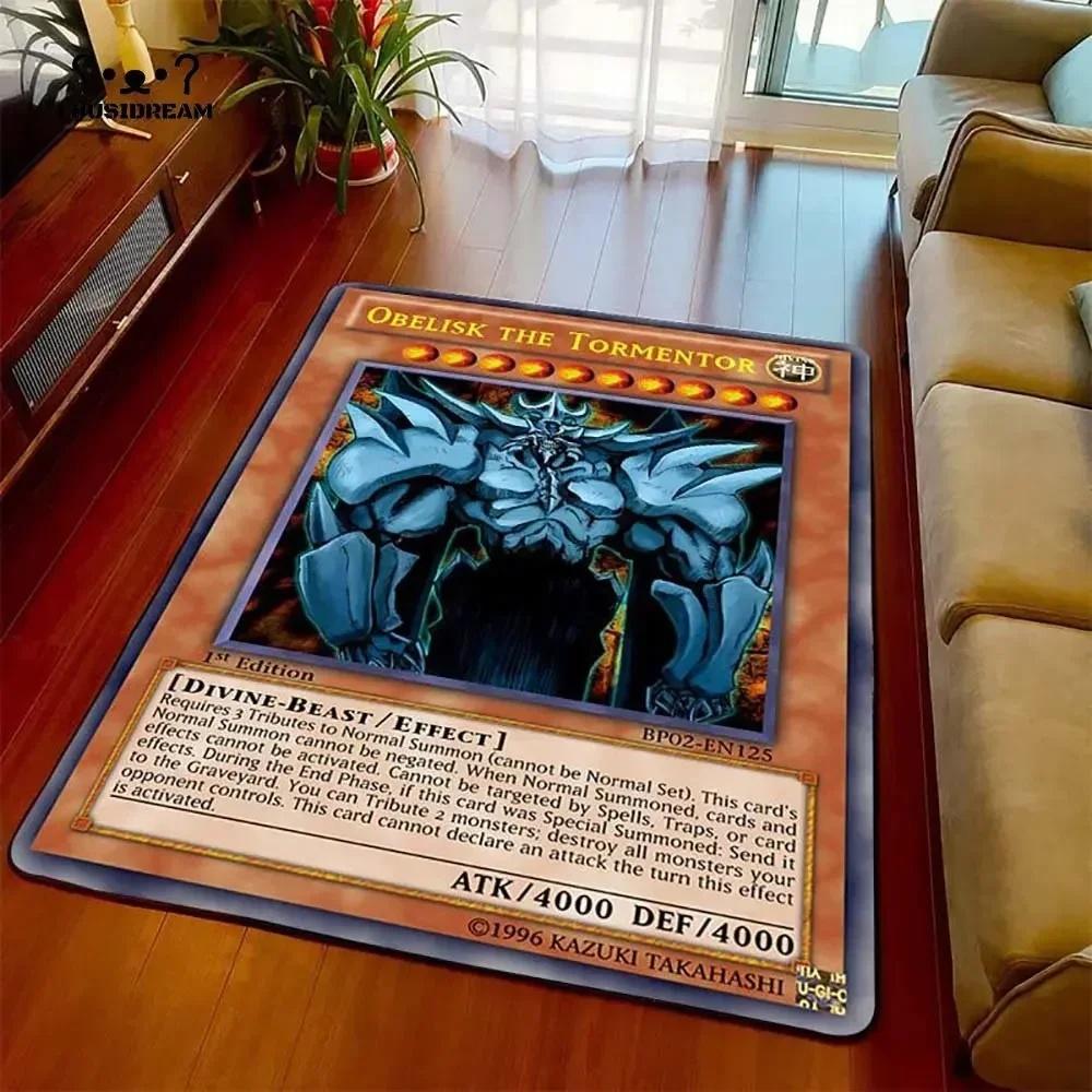 Yu-Gi-Oh Blue Eyes White Dragon Anime Carpet Cartoon Floor Mat for Living Room and Bedroom Decorative Area Rug Perfect Gift