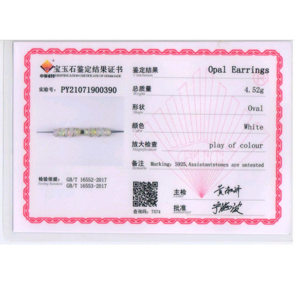 Bolaijewelry Хорошее качество, серебряные серьги с застежкой из эфиопского опала, овальной огранки, 4*6 мм, 4 карата, серебро 925 пробы, изысканные ювелирные изделия для женщин, повседневная одежда