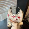 Shoulder Fashion Crossbody Bag With Cherry Print And Chain Design For Daily