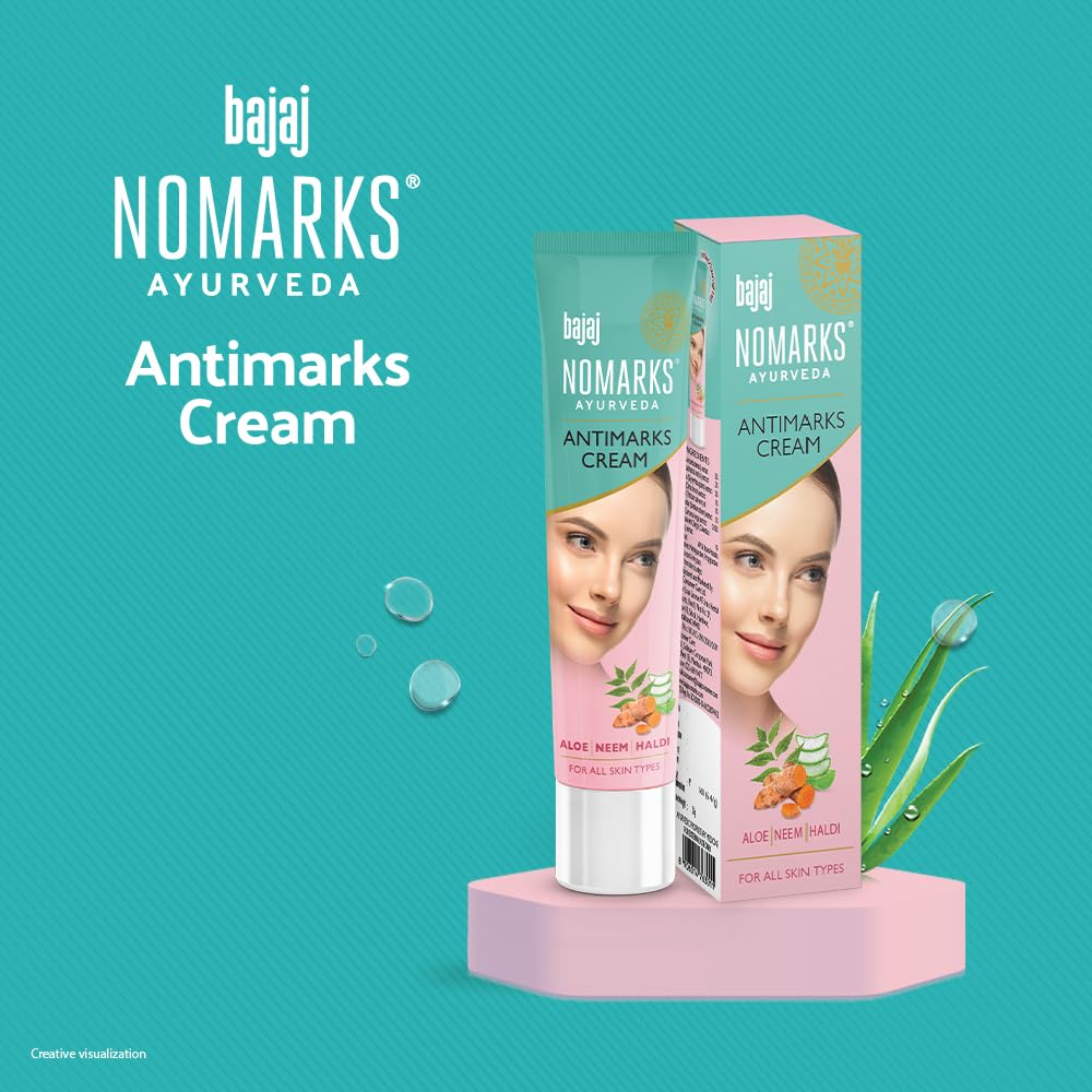 BAJAJ Nomarks Ayurveda Cream for Normal Skin 25gm Pack of 1 with Soothing Calendula and Turmeric Protection