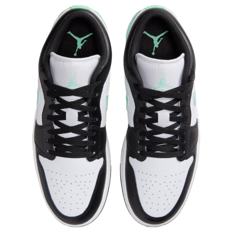 Мужские кроссовки Air Jordan 1 Low Green Glow Белый Черный 553558-131
