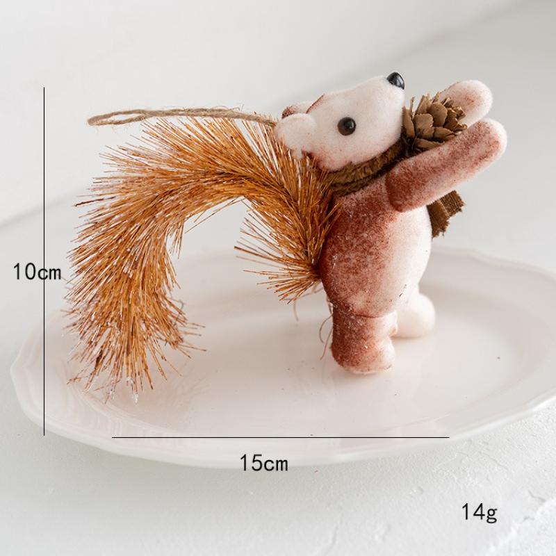 Пенопластовая фигурка белки, подвеска в виде имитации белки для украшения рождественской елки, белка белого и коричневого цвета для ребенка, милый подвесной рождественский подарок, декор