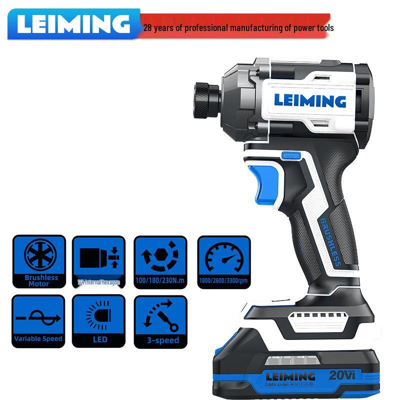Бесщеточный ударный шуруповерт Lei Ming 230N LF20230: Профессиональный электрический, перезаряжаемый, с высоким крутящим моментом.