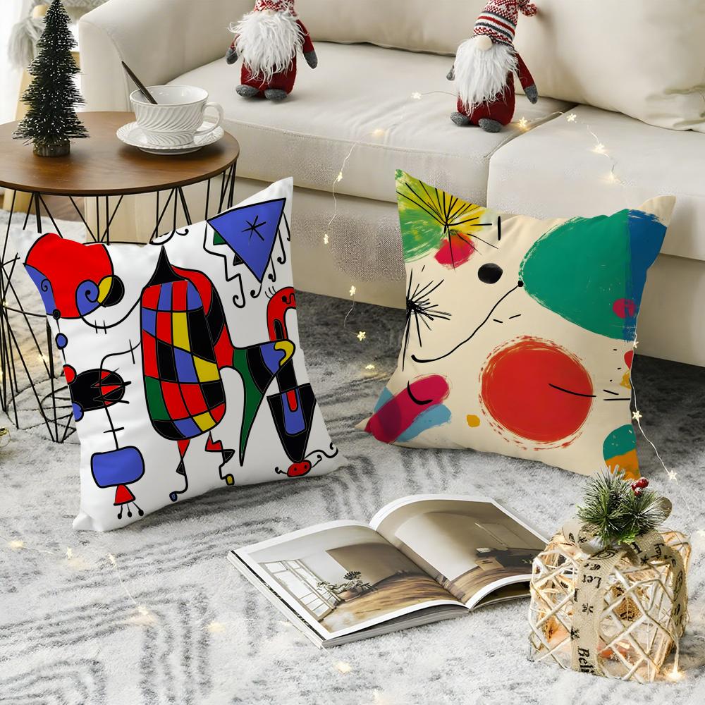 J-Joan M-Miros Художественная наволочка-подушка Дышащая льняная наволочка для подушки Безопасная для кожи Декор для дома Наволочка на скрытой молнии