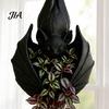 Spooky Home Porch Planter Hanging Bat Plant Pot, Gothic Resin Planter, Halloween Holiday Gift for Lovers Container Trailing Vines, Artificial Plants,