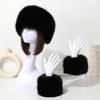 3Pcs/Set Elastic Wide Fur Cuffs Hat Soft Plush Headwraps Simple Warm Thick Hairband  Autumn Winter