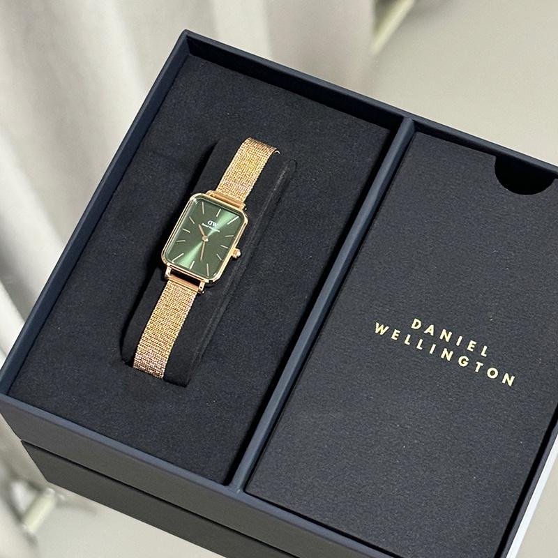 DANIEL WELLINGTON Европейские и американские часы для женщин, часы, кварцевый механизм, ремешок из нержавеющей стали, 20*26 мм, белый циферблат, женские DW00100431