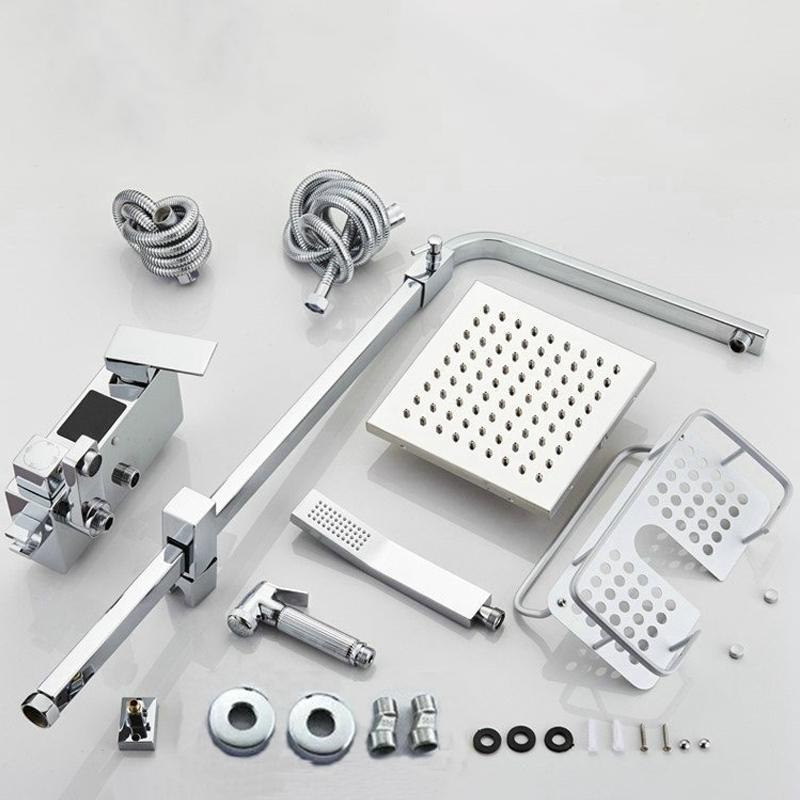 Светодиодный цифровой душевой набор, хромированные смесители для ванной комнаты, термостатический смеситель для душа, спа-дождь, смеситель для горячей и холодной ванны, настенное крепление Grifos