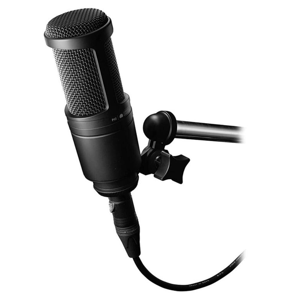 AT2020 Professional Studio Vocal Audio Wired Cardioid Condenser Microphone for Gaming Live Singing Podcast Studio Live Record