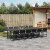 VidaXL 13-piece Garden Dining Set Black Cushions Wicker, Outdoor Dining Set, Dining Furniture 3295062