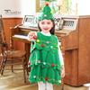 Children's Christmas Tree Costume Set Festive Girl Easy To Clean Xmas Hat Dress for Performance Cosplay Gifts