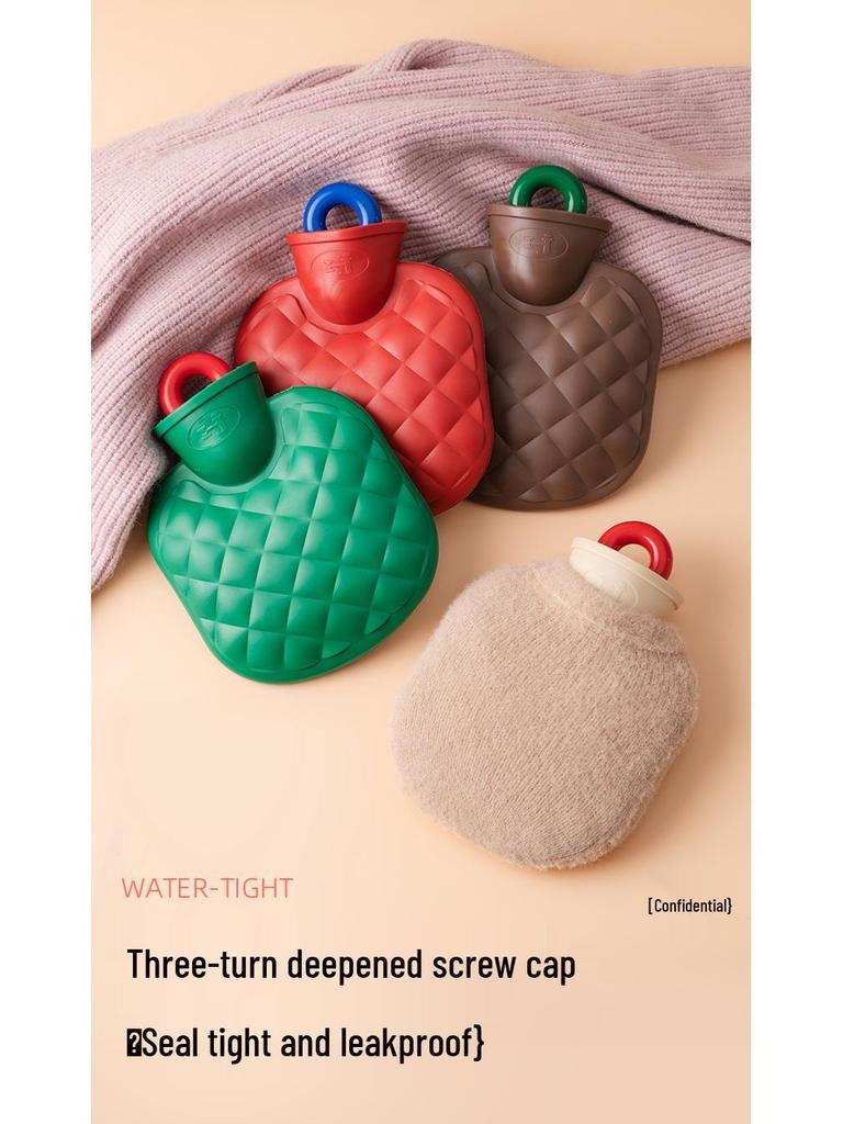 Winter Mini Plush Hot Water Bottle Hand Warmer, Explosion-Proof, Anti-Scald, Small Size for Women