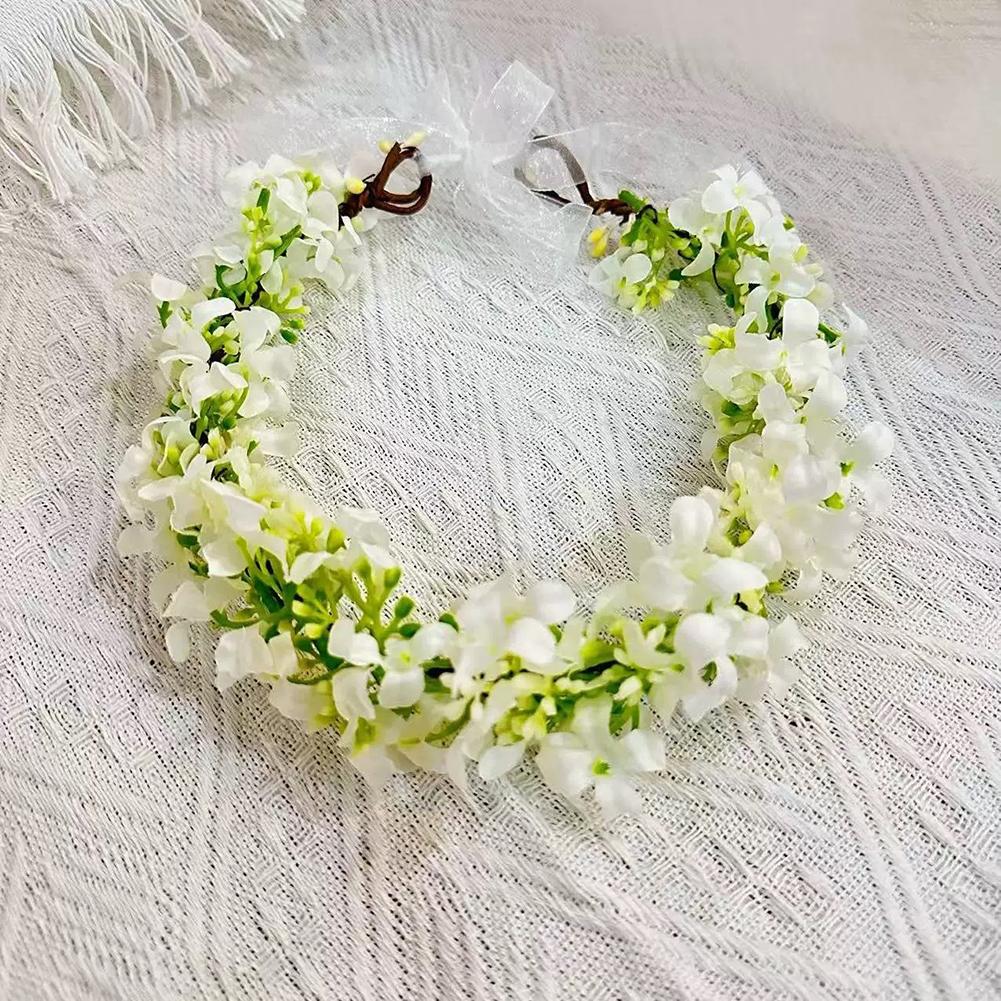 Pastoral style Rapeseed Flower Wreath Headband Beautiful Floral Kids Sweet Resin Flower Hair Accessories