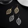 E614 European & American Creative Simple Forest Metal Leaf Earrings