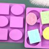 6 Cavities Square Oval Leaves Handmade Soap Mold Cake Mold Candle Mold