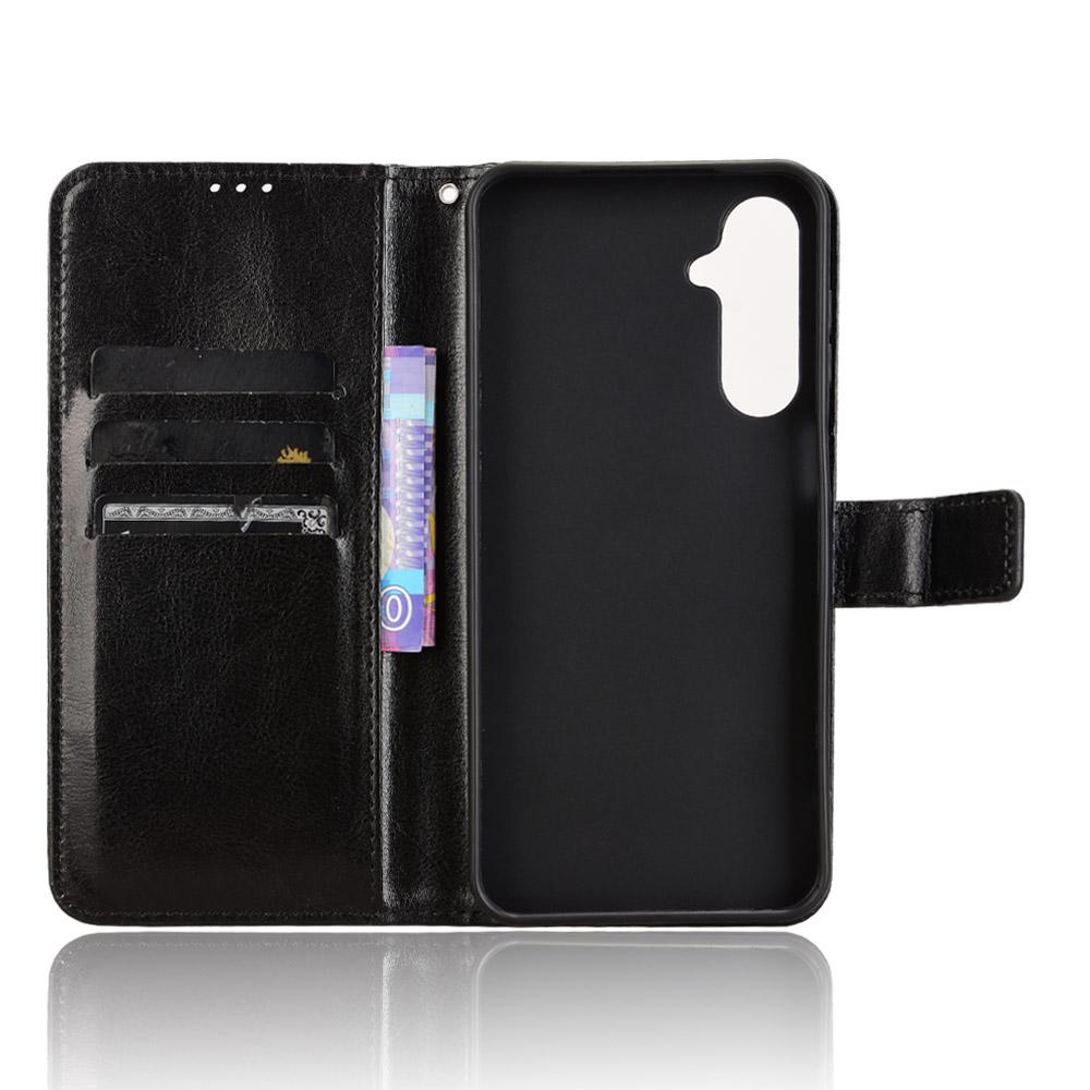 Для Samsung Galaxy M16 5G/F16 5G Чехол Текстура Crazy Horse Искусственная кожа Чехол-кошелек для телефона