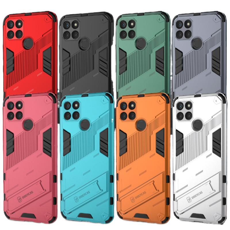 Для OPPO Realme C15 C12 4G Armor противоударный чехол для телефона задняя крышка магнитная подставка анти-падение защитные чехлы