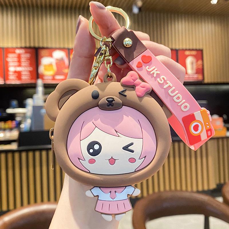 Силиконовый кошелек для монет и брелок для наушников в виде медведя для девочек