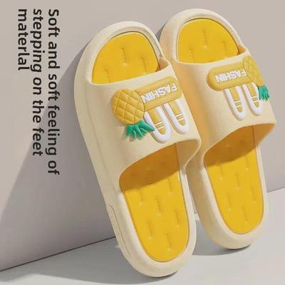 Женские уличные милые летние нескользящие сандалии с мультяшным принтом на толстой подошве