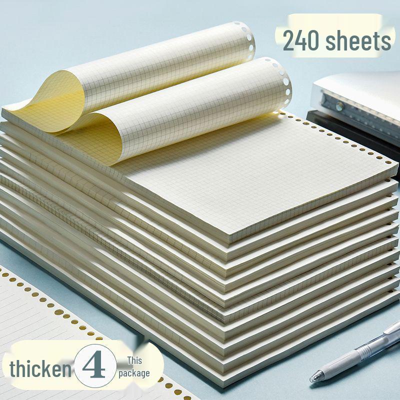 Thickened A5 Loose-Leaf Refill, 20-Hole Detachable Grid Notebook Paper