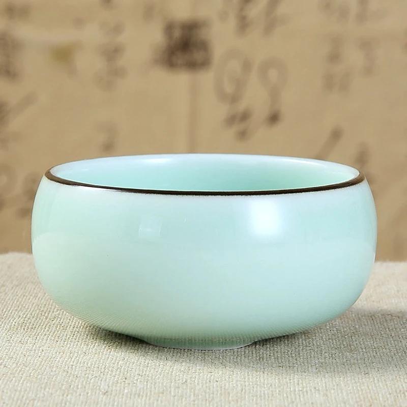 Chinese Longquan Celadon Porcelain 1pcs Tea cup,China Teacups and SaucerTea Bowl Golden Fish 60ml China Tea Pot Celadon Teacups