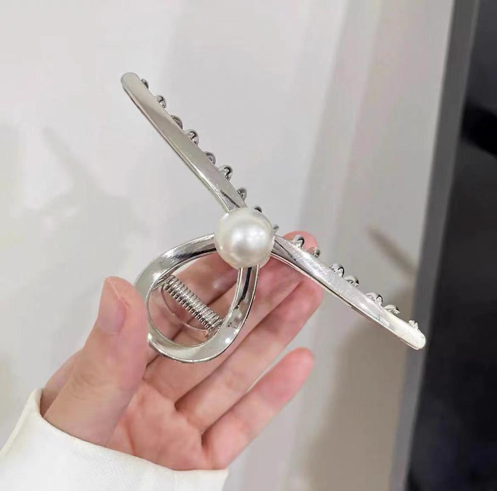 Металлическая заколка для волос в виде акулы высокого класса - Элегантная заколка-бант