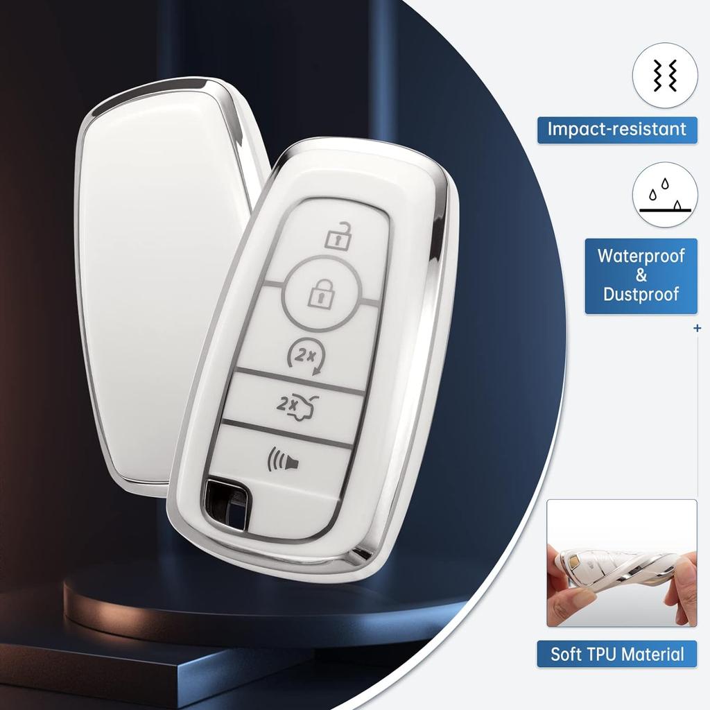 Чехол для брелока Ford с брелком, защитный чехол для ключей из мягкого ТПУ, подходит для Edge Escape Expedition Explorer Fusion Mustang Ranger F-150