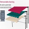 Greenseek Punch-Free Hand-Crank Folding Shop Awning