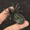 Подвеска из лабрадорита зеленого огня, медная проволока, кулон с драгоценным камнем, медные дизайнерские украшения для подарка, подвеска-паук ручной работы, антикварные ювелирные изделия