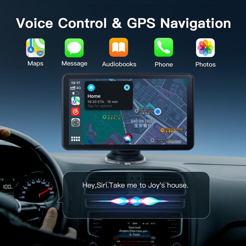 CARabc 7-дюймовый универсальный экран Carplay для автомобиля Full HD сенсорный экран с Carplay Android Auto Navigation FM Bluetooth