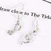 Top Hot Music Note Drop Summer Fashion Accessories Crystal Dangle Earrings Jewelry Drop Earring