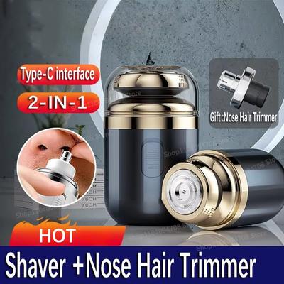 Электробритва Триммер для волос в носу 2-в-1 Перезаряжаемая Мужская Бритва для удаления волос в носу Портативный Мини-нож Мужская бритва Новая
