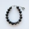 August Harmony Silver Obsidian Gem Bracelet