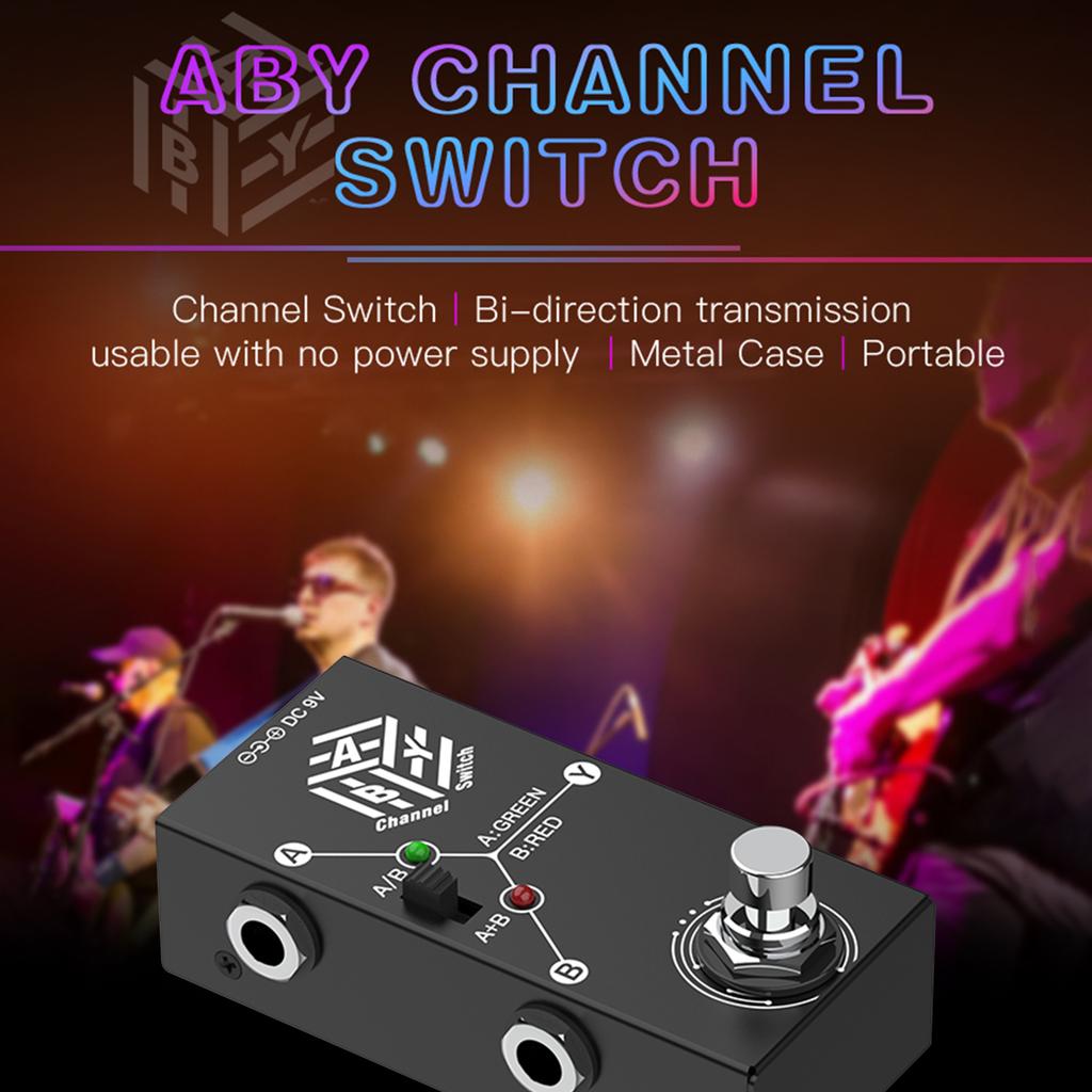 Guitar Pedals ABY Box Line Selector AB Switch Mini Guitar Effect Pedal Bidirectional Transmission Metal Casing Anti