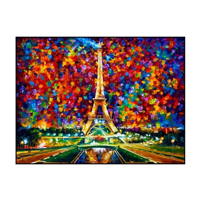 Abstract City Landscape Oil Painting Eiffel Tower Wall Art Canvas Prints Pop Paintings Decorative Pictures for Living Room Decor No Frame