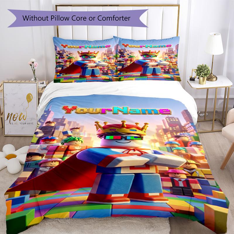Roblox 374 Customize your name Bedding Set Breathable Duvet Cover with Pillowcases Home Decoration Birthday Gift