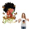 Black Girl Patch For Clothing Afro Queen Heat Press Appliqued Clothes Stickers T-Shirt Parches Ropa Hoodies Diy Iron On Transfer