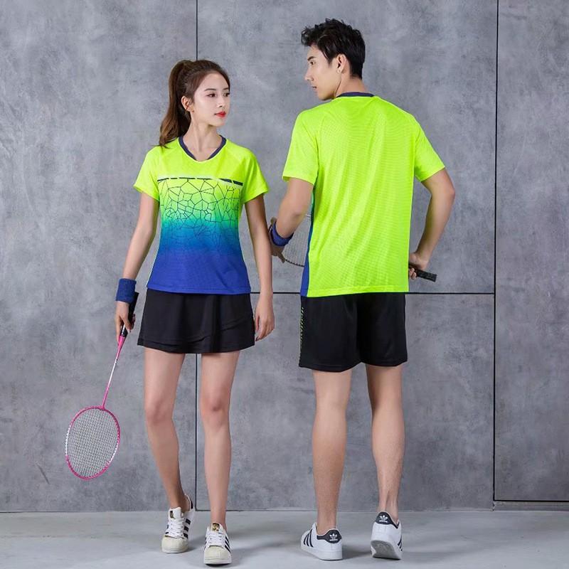 Unisex Breathable Sport T-Shirt Shorts Set Badminton Tennis Pickleball Volleyball Athletic Wear