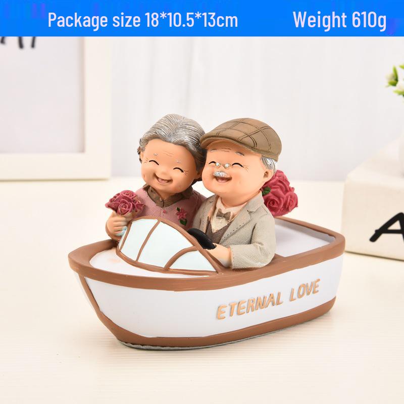 Фигурка пожилой пары, держащейся за руки: Романтический декор для дома, подарок на свадьбу или ко Дню святого Валентина