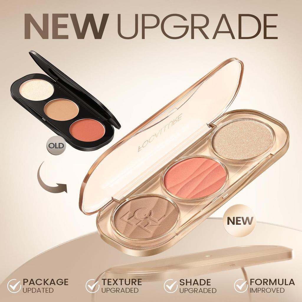 Focallure 3 в 1 многофункциональная матовая моделирующая пудра для лица хайлайтер контурная палитра румян высокопигментированный консилер для лица косметика для макияжа