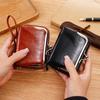 New Women's Wallet Wrist Strap Short Retro Style Coin Change Storage Bag  Portable Mini Card Holders Zipper Money Clip
