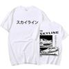 Anime Drifting AE86 Initial Double Sided T-shirt Round Neck Short Sleeve Summer Casual Unisex Skyline Manga T-shirt