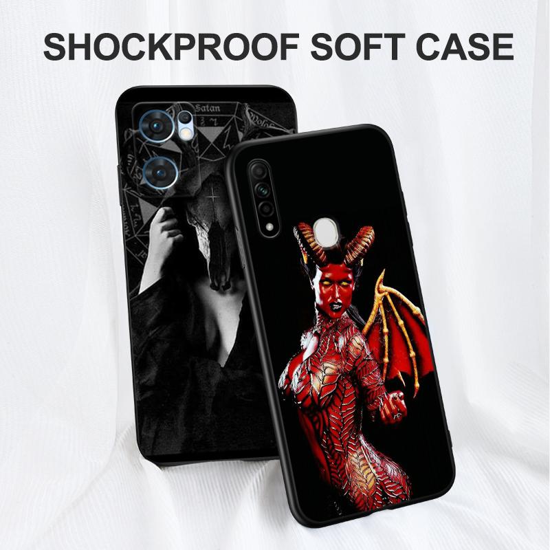 Черный чехол из ТПУ для Realme 7i 8i 9 Pro Plus 9i C12 GT Neo2 Narzo 20 30A 50A 50i сатанинский череп