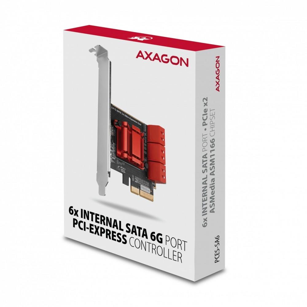 Контроллер PCIe 6x внутренних портов SATA 6G + LP PCES-SA6