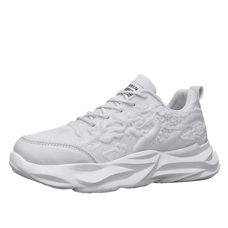 2024 Последние повседневные мужские туфли Красные молодежные драконьи года Универсальные спортивные туфли Толстая подошва Легкие повседневные туфли Дышащие