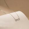 Huitan Aesthetic Infinity Shaped Pendant Necklace Luxury Exquisite Cubic Zirconia Necklace Wedding Charms Jewelry Accessories