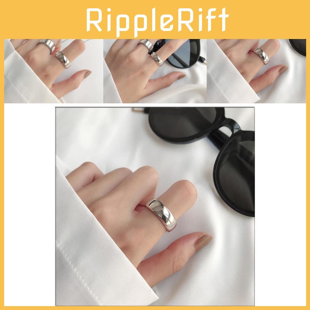 Stylish Adjustable Open Ring Pure Silver Fashionable Thick Band Unique Design