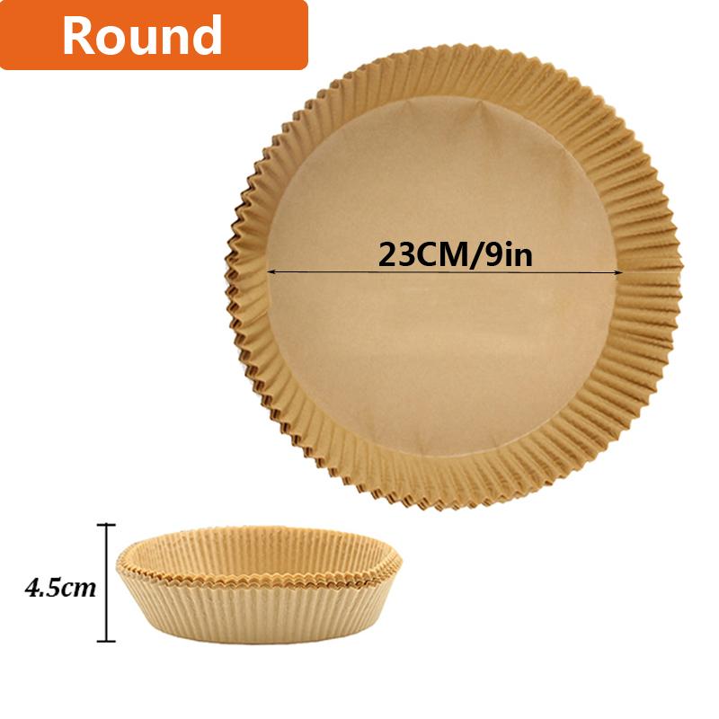 Air Fryer Baking Paper 50/100PCS for BBQ Plate Square Rectangle Round Oven Pan Pad Non-Stick Mat Oil-proof Liner Kitchen Tool